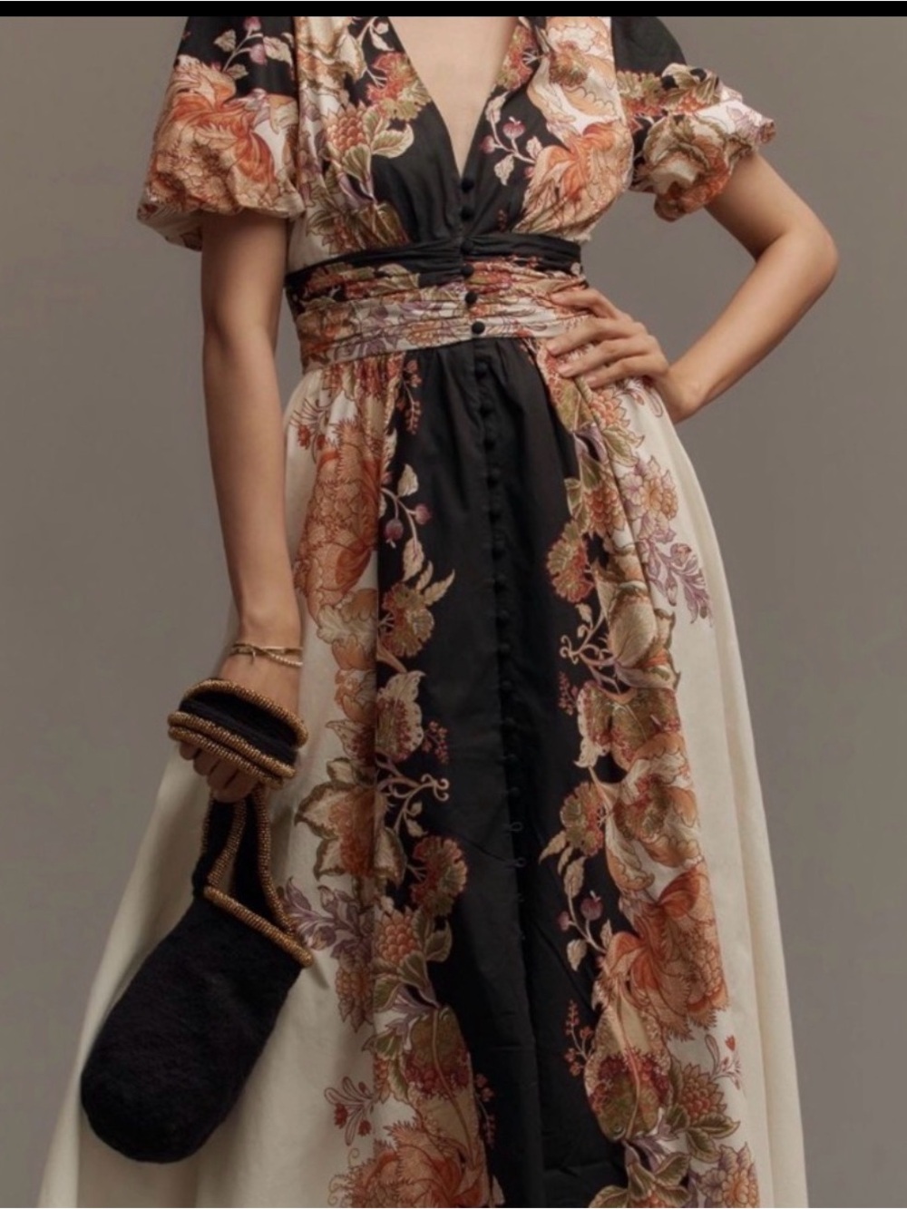 Anthropologie Floral Panel Maxi Dress